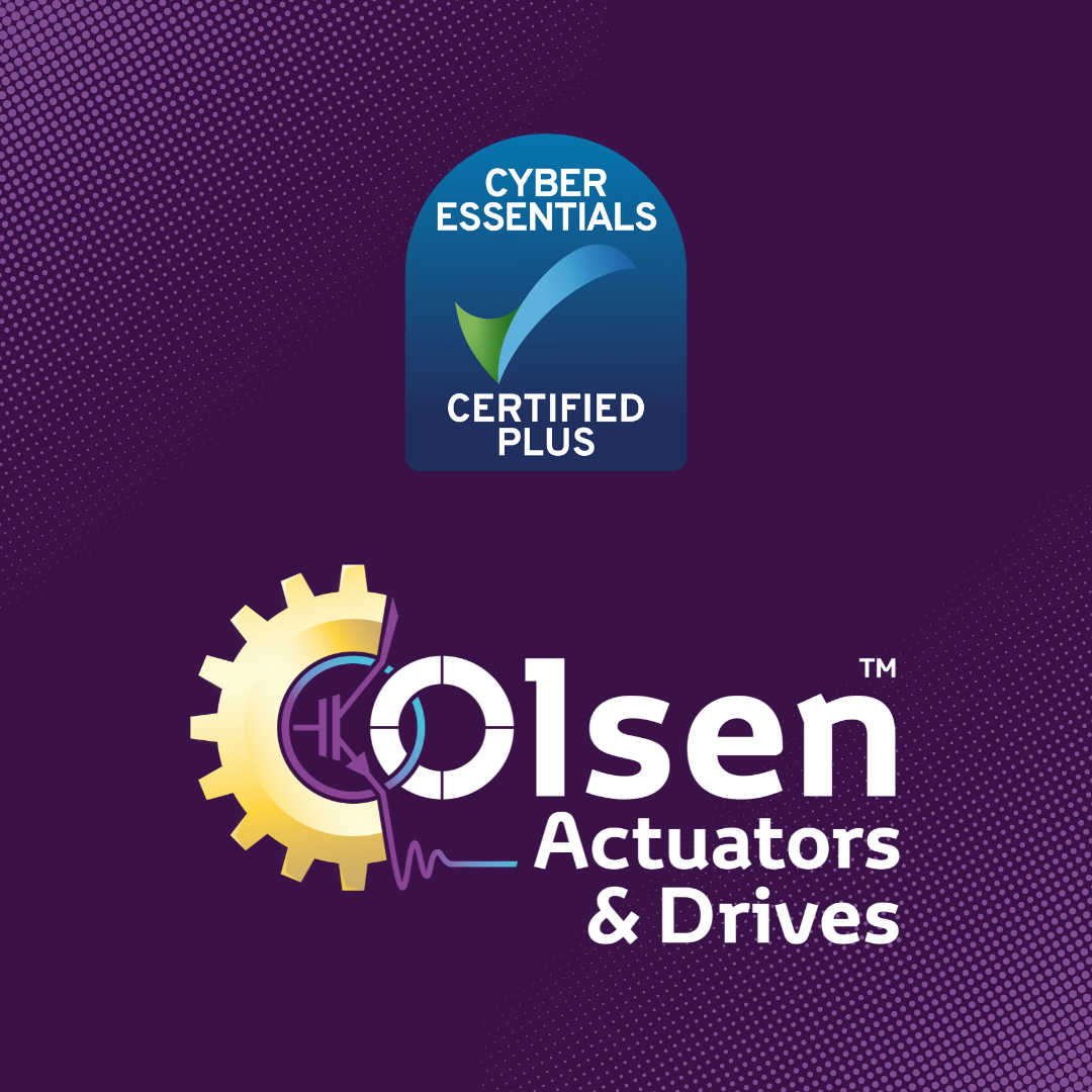 Cyber Essentials Plus & Olsen Actuators Banner